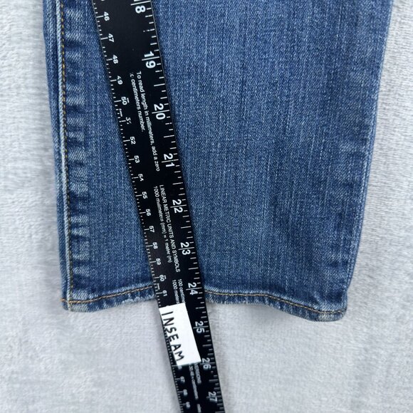 American Eagle Artist Crop Jeans Stretch Womens Size W30 Low Rise Blue - Picture 9 of 11